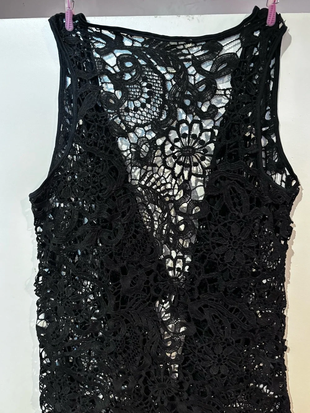 Black Lace Open-Front Women's Cardigan Sweater